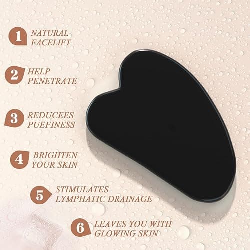 Gua Sha & Jade Roller Set for Face and Body, Facial Massage Tool, Polished Jade Self-Care Spa Gift thumbnail 5