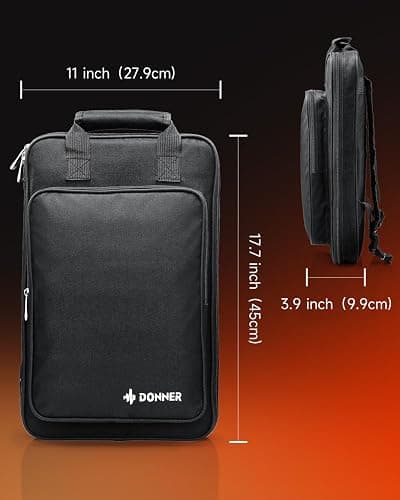 Donner Drumstick Backpack Bag, Large Capacity Padded Double Shoulder Straps for all Drum Accessories, Holds up to 12 Pairs of Drumsticks thumbnail 5