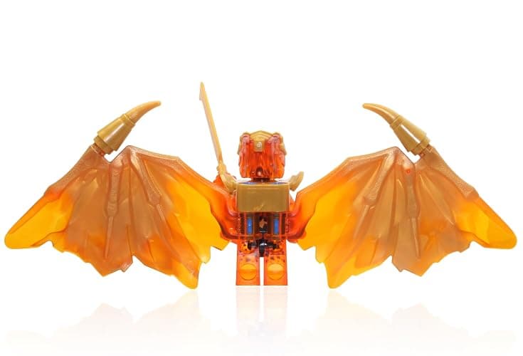 LEGO NINJAGO Crystalized Minifigure - Cole (Golden Dragon) with Wings and Gold Fire Sword thumbnail 4