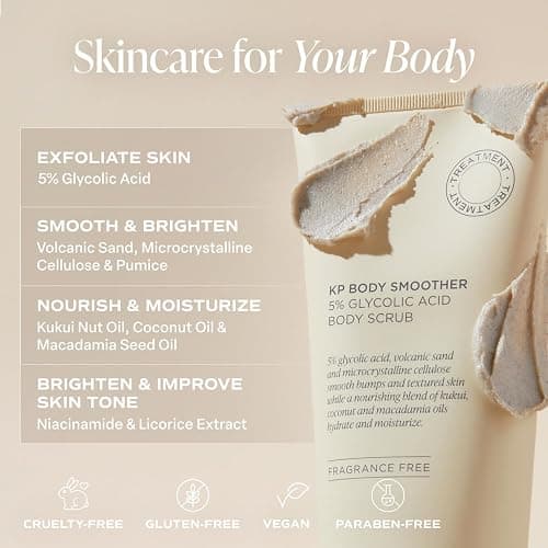 Saltair KP Body Scrub | Fragrance-Free 5% Glycolic Exfoliator | 10 oz | fruit Acid and physical exfoliants for rough-feeling areas and a smoother shower regimen thumbnail 5