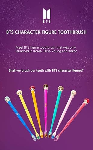 [BTS Official Merchandise] Fans Gift - K-Pop Idols Goods - BTS Character Figure Toothbrush with Convenient Magnetic Holder (J-hope) thumbnail 4
