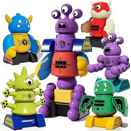 TEMI Magnet Robot Toy for Kids 3-5 Years Old - Monster Magnet Toys Stacking Transform Toys with Storage Box, Set for Boys Age 3 4 5 6 7 Years Old Boys, Christmas and Birthday Gifts - Image 1