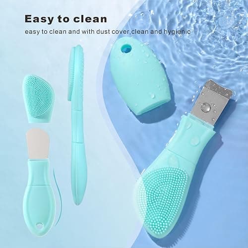 YUSAGO Multifunctional Face Washing Brushes,2 in 1 Pore Cleaning Brush & Blackhead Scraper,Pimple Extractor for Women Men,Face Scraper Skin Spatula,Pore Scrubber for Deep Cleansing.(Green) thumbnail 7