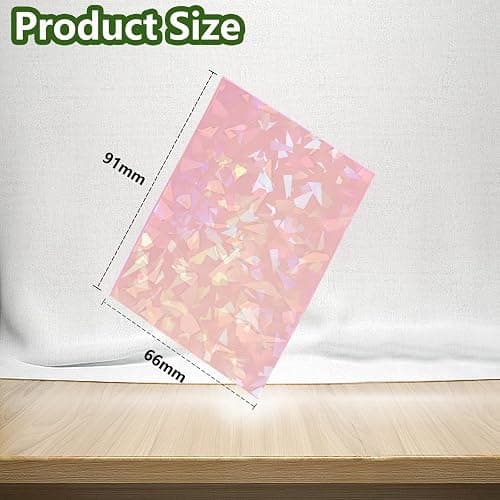 100 Count Pink Card Sleeves for Trading Cards, Perfect Fit Shiny MTG Card Sleeves, Holographic Card Sleeve Fit for Magic, Photocard, TCG, Baseball/Sports Cards, Yugioh Card, Game Card 66 * 91 mm thumbnail 3