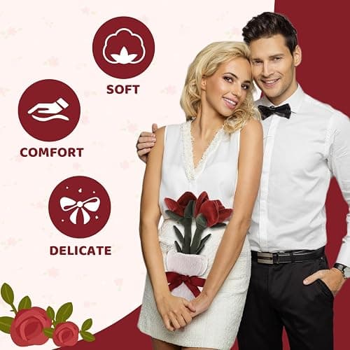 Sew Butiful Rose Flower Plush Creative Stuffed Plants Room Decoration Birthday Gift for Girls, Kids Christmas thumbnail 4