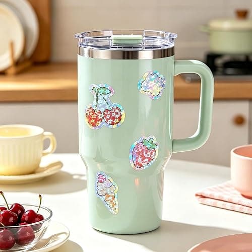 WESTICK Stars Holographic Laminate Sticker Paper Self Adhesive Holographic Clear Contact Paper Waterproof Iridescent Protective Laminating Film for Sticker Papers Cards Cups Crafts Decor 12"x80" thumbnail 2