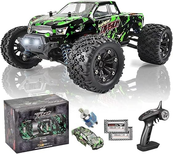 1:18 Scale All Terrain RC Cars, 40 KPH High Speed 4WD Electric Vehicle with 2.4 GHz Remote Control, 4X4 Waterproof Off-Road Truck with Two Rechargeable Batteries - Image 1