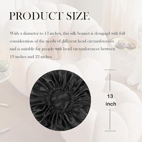 Luyfrsuu Satin Bonnet Double Layer Silk Bonnet for Sleeping Women Hair Care for Natural Curly thumbnail 3