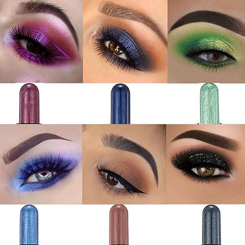 Melsintern Coffee Brown Dual Ended Eyeshadow Stick 12 Colors Matte and Shimmer Waterproof Long Lasting Creamy Eyeshadow Pencil for Smokey Eye Natural Everyday Makeup thumbnail 5