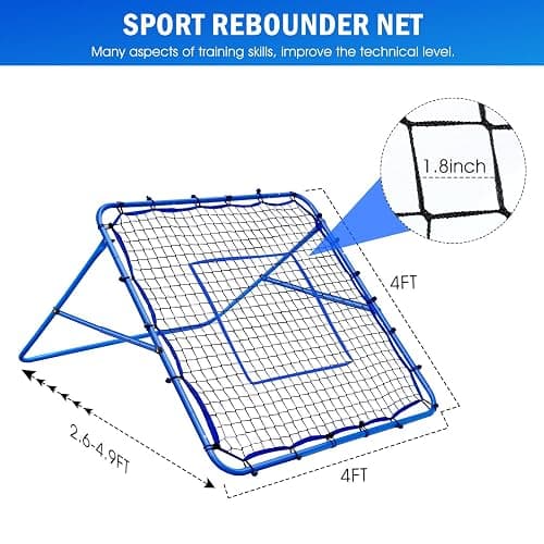 Winthai Volleyball Rebounder Net, Soccer Baseball Rebound Pitchback Net, Adjustable Target Practice Nets, Easy Setup Softball Bounce Back Trainer Equipment, Sport Training for Backyard thumbnail 2