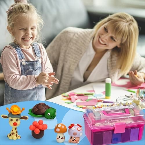ifergoo Polymer Modeling Clay for Kids DIY Starter Kits, 62 Color Oven Baked Model Clay, Non-Toxic, Non-Sticky, with Sculpting Tools, Ideal Gift for Boys and Girls thumbnail 5