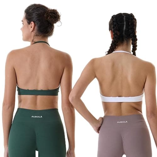 AUROLA Mercury Workout Sports Bras Women Athletic Removable Padded Backless Strapy Minimal Crop Top thumbnail 6