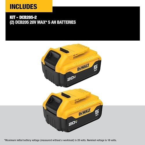 DEWALT 20V MAX 5 Ah Lithium Ion Battery 2-Pack (DCB205-2) thumbnail 2