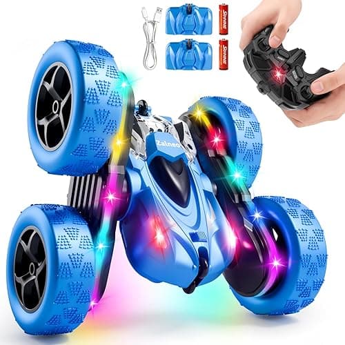 Zalneo Remote Control Stunt Car 4WD 360° Flip Double‑Sided RC Cars, LED Light Bar, USB‑C Modular Battery, 2.4 GHz Outdoor Beach Toy for Boys 6‑12 Years Old, Birthday & Christmas Kids Gift, Blue - Image 1
