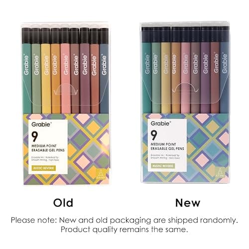 Grabie Erasable Gel Pens, Make Mistakes Disappear Colored Pens, Assorted Color Inks for Drawing Writing Planner (Pack of Rustic) thumbnail 3