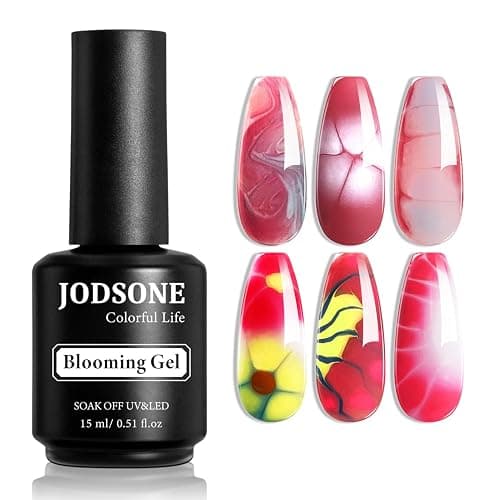 JODSONE Blooming Clear Gel Nail Polish, 15ml for Spreading & Watercolor Effects, Floral Nail Art Design, U V & LED Cure, Light Up Your Nail Life - Image 1