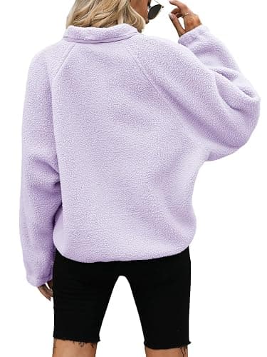 Yanekop Womens Fleece Jacket Fuzzy Long Sleeve Short Winter Coats Button Down Sherpa Jacket Outerwear with Pockets thumbnail 4