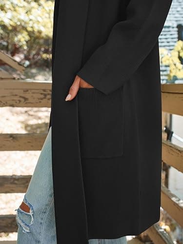 LILLUSORY Women's Long Dressy Cardigan Sweaters Fall Oversized Cozy Jacket Outfits 2025 Date Night Winter Trench Coats thumbnail 6