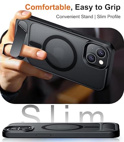 Temdan Compatible with iPhone 14 Case/iPhone 13 Case,[Built-in Invisible Kickstand][Compatible with MagSafe][Military Grade Shockproof] Slim Translucent Matte Phone Case for iPhone 14/13 6.1" thumbnail 7