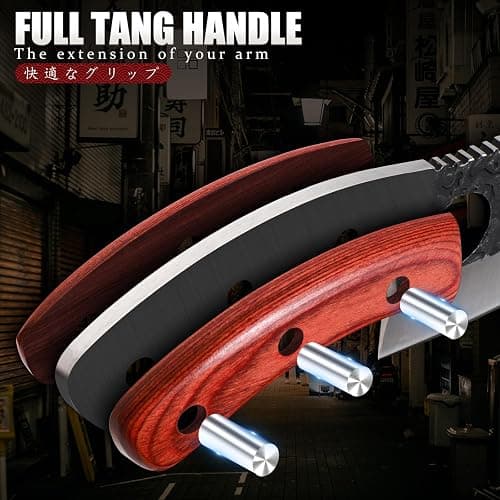 Huusk Butcher Knife Set Hand Forged Serbian Chef Knife Viking Boning Knife Cleaver Knife 3PCS Kitchen Knife Set for Meat Cutting Home & Outdoor Cooking BBQ Knives Gift for Men thumbnail 5