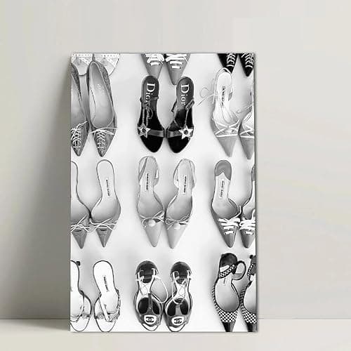 Black And White Poster Heels Y2K Vintage Luxury Posters Retro Fashion Prints Funky Canvas Wall Art for Modern Bedroom Dorm Living Room Office Decor Unframe-style 12x18inch(30x45cm) thumbnail 6