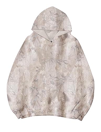 Lauweion Women Solid Basic Fleece Letter Loose Hoodie Sweatshirt Long Sleeve Kangaroo Pocket Drop Shoulder Pullovers Top - Image 1