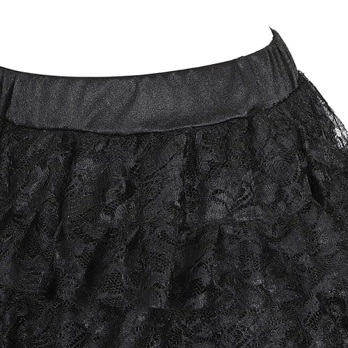 Jutrisujo lace Skirts for Women Women's Plus Size Asymmetrical Layered Costume Pirate Medieval Renaissance Outfits Elegant - Medium - Black thumbnail 3