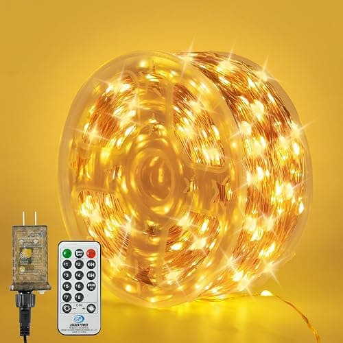 SenLuKit Copper Wire Fairy Lights Waterproof Plug in Christmas String Lights with Remote for Living Bed Room, Backyard, Patio, Garden, Porch, Wedding or Christmas Decorations - Image 1