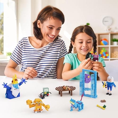 Adventure Building Set- BMO Finn Ice King Bubblegum Marceline Lumpy Space Skateboard Dog Devil Cat with Table and Door Building Block Compatible with Lego，for Adventures Cartoon Fans （589pcs） thumbnail 2