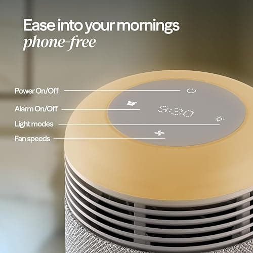 BLUEAIR Air Purifier & Sunrise Alarm Clock for Bedroom, Nursery – HEPA, HEPASilent™, Wake-Up Light, White Noise & Soothing Sounds for Natural Sleep, USB-C, Mini Restful thumbnail 10