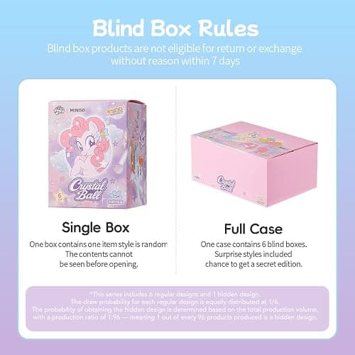 MINISO My Little Pony Crystal Ball Series Blind Box Collectible, Glittering Snow Globe Display Model for Room Decor & Birthday Gifts, Random Design (Single Box) thumbnail 9