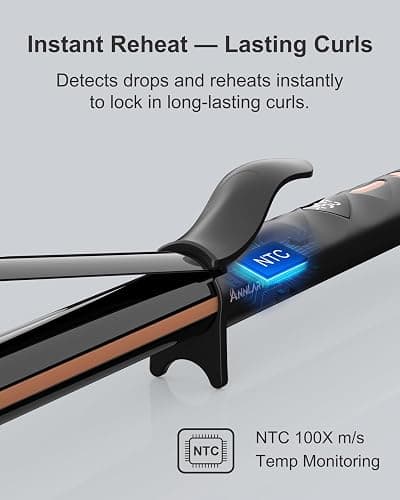 ANNLARY 1 Inch Curling Iron, Titanium Ceramic Hair Curler, Fast Heating Curling Wand with 8 Heat Settings with LED Display for All Hair Types Dual Voltage 110-240V for Travel thumbnail 4