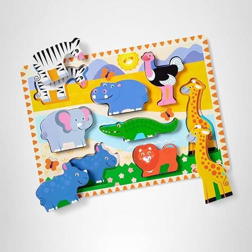 Melissa & Doug Safari Wooden Chunky Puzzle (8 pcs), Educational Screen Free Activity for Toddler, Preschoolers and Kids Ages 2+ - FSC Certified thumbnail 10