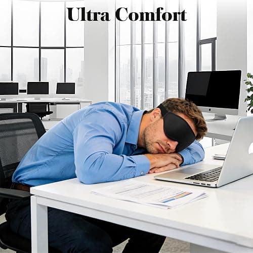 Fygrip 3D Eye Mask Sleep Mask for Men & Women, Black | 100% Pressure-Free & Light Block-Out Eye Mask for Sleep with Easy Adjustable Strap, Night Eye Cover for Travel thumbnail 4