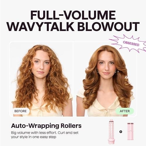 Wavytalk Airshape Pro Roller Air Styler Set for Salon Blowout at Home | 4-in-1 Hair Dryer & Multi-Styler with Auto-Wrap Curlers & Rollers, Volumizing Brush, Less Heat Damage, Ionic Anti-Frizz, Pink thumbnail 4