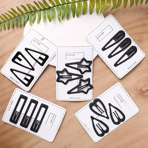 15PCS Metal Star Hair Clips for Women,no Slip Hair Clips Star Candy Color Black Hair pins for Women and Girls by Yerpkefey (black) thumbnail 2