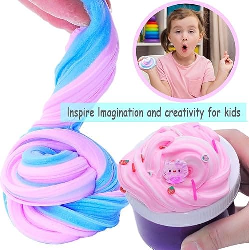 Dual Colors Butter Slime Kit,12 Pack Slime Party Favors,DIY Slime Toys for Kids,Soft & Non-Sticky,Birthday Gifts for Girls and Boys,educational toys,party favor supplies thumbnail 4