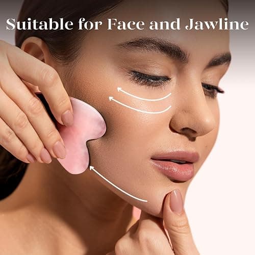 BAIMEI IcyMe Gua Sha Facial Tool for Self Care, Massage Tool for Face and Body, Relieve Tensions,Reduce Wrinkles and Redness, Skin Care Tools for Men Women - Rose Quartz thumbnail 3