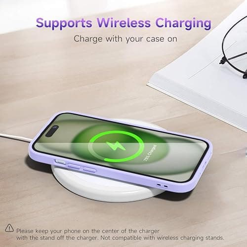 oakxco Thin Slim Clear case for iPhone 15 iPhone 14 iPhone 13 Case, Transparent Hybrid Hard Plastic & Soft Silicone Rubber Bumper, Non-Yellow Acrylic Protective Cover for Women, Purple Lavender Lilac thumbnail 7