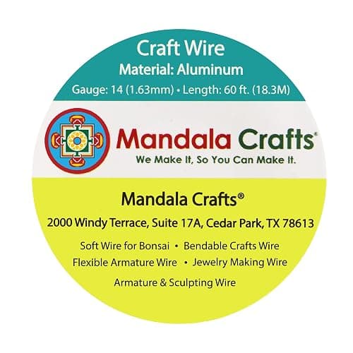 Mandala Crafts 14 Gauge Anodized Aluminum Craft Wire for Jewelry Making - 60 FT Colored Flexible Silver Tone Wire - Bendable for Bonsai Armature Crafting Sculpting thumbnail 3