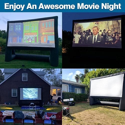 XHYCPY 16ft Inflatable Movie Screen Outdoor Projector Screen with Air Blower Storage Bag - Front/Rear Projection, Easy Set Up Blow Up Screen for Backyard Movie Night, Theme Parties, Celebrations thumbnail 5