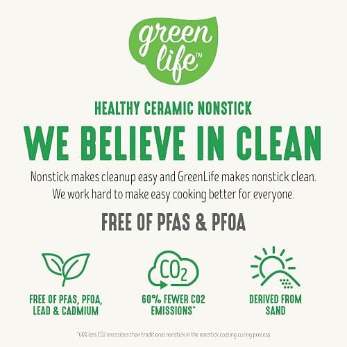 GreenLife 8 Piece Ceramic Nonstick Cookware Set, Induction Suitable Non Toxic PFAS-Free Pots & Pans, Dishwasher Safe, Cooking Set, Stock Pot, Saucepans & Frying Pans, Kitchen Cooking, Sage Green - 8 Piece Cookware Set - Sage Green thumbnail 9