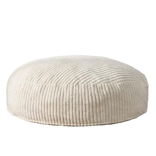 Hobestluk Adult Bean Bag Chair Giant Beanbag with Filling Living Room 6FT | White Giant Big Oversized Bean Bag Chair Memory Foam Filling Machine Washable Fluffy Cover Bedroom Dorm Reading Gaming Kids thumbnail 8
