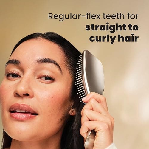 Tangle Teezer Chrome Ultimate Detangler Brush for Wet & Dry Hair, Eliminates Knots & Reduces Breakage for Straight to Curly Hair Types, Champagne Gold thumbnail 5