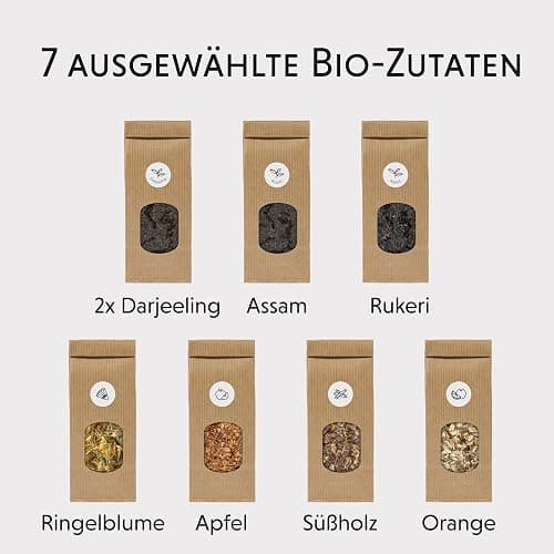 Tee Selber Mischen Set Geschenk mit Schwarztee - BIO Schwarzer Tee Geschenkset mit 7 leckeren Tee-Sorten zum DIY Teemischung Selber Machen thumbnail 3
