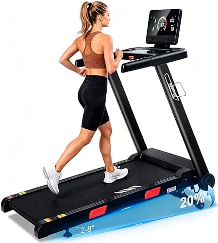 ATEEDGE Treadmill with Auto Incline, 20% Incline, 3.0HP, 10 MPH Running Machine, 18.5" Wide Belt, 350 lbs Capacity, Treadmill for Home with Bluetooth App - Image 1