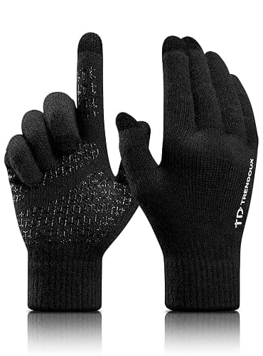 TRENDOUX Soft Warm Touch Screen Winter Thermal Gloves Men Women, Non-slip Grip, Elastic Cuff, Knit Stretchy Material - Image 1