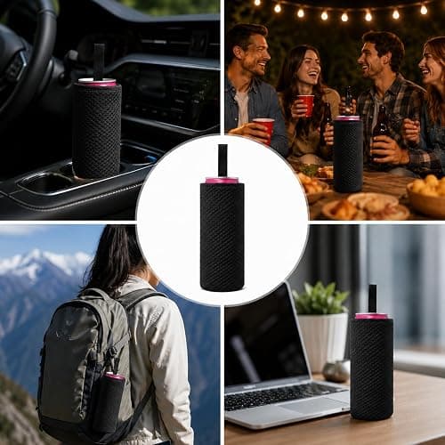 Slim Can Koozie for Alani Nu 12oz Energy Drinks, Quilted Neoprene Insulated Can Cooler Sleeve with Carry Strap, Sweat Proof Can Holder for Slim Tall Beverage Cans thumbnail 7