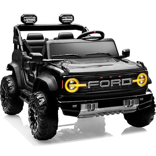 First Ride On 24V Ride on Toys for Big Kids, Licensed Ford Bronco Raptor Electric Car 2 Seater with Remote Control, Kids Ride on Cars w/ 2-Seater, 4.3 Mph Max Speed, Soft Start Function (24V, Black) - Image 1