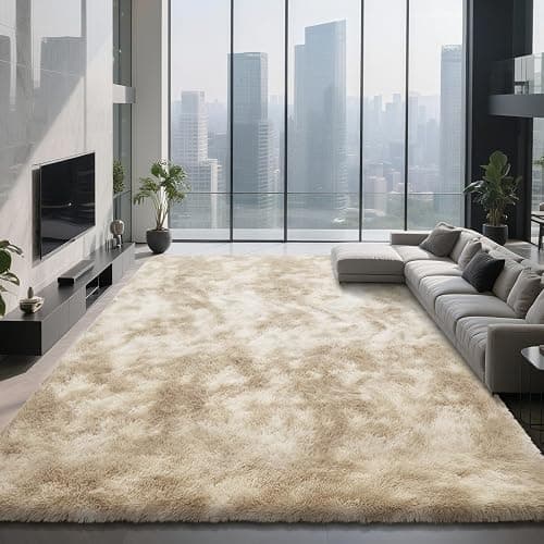 Shag Area Rugs for Bedroom Living Room,6X9 Ultra Soft Fluffy Area Rugs for Dorm, Indoor Carpet Nursery Rugs for Kids Room Home Decor,Camel - Image 1